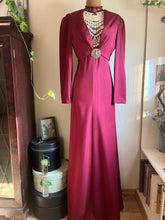 Load image into Gallery viewer, 1970’s Vintage Burgundy and Cream 2 Piece Halter Sundress and Jacket