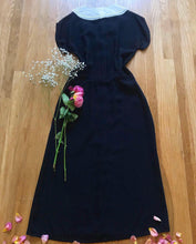 Load image into Gallery viewer, Cutie 1970’s Vintage Black Crepe Gunne Sax dress