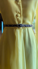 Load image into Gallery viewer, Sale~ 1960’s 1970’s Vintage Lemon Yellow Chiffon Dress by Miss Elliette of California