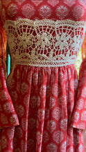 Load image into Gallery viewer, Rare 1960’s Vintage Tangerine Angel Sleeve Dress by Turtlegreen