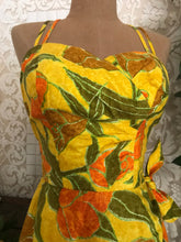 Load image into Gallery viewer, Authentic 1950’s 1960’s vintage batik sarong pinup dress by Sun Fashions of Hawaii
