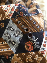Load image into Gallery viewer, 1970’s vintage patchwork calico kimono dress by Young Innocent