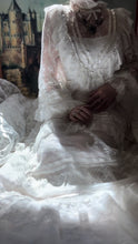 Load image into Gallery viewer, Breathtaking 1970’s Vintage White Lace Bridal Gown Wedding Dress