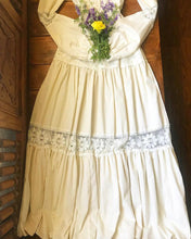Load image into Gallery viewer, 1970's vintage Gunne Sax Ivory Poplin and Lace maxi dress