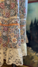 Load image into Gallery viewer, 1970’s Vintage Floral Calico and Ribbon Midi Skirt