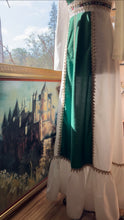 Load image into Gallery viewer, Sale~ 1970’s Vintage Medieval Green Velveteen Dress by JC Penney