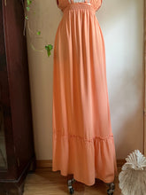 Load image into Gallery viewer, Sale~ 1970’s vintage Young Edwardian peach and cream crepe sundress