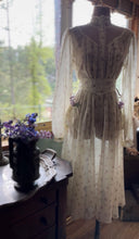 Load image into Gallery viewer, Sweet 1970’s vintage Ivory Floral voile Blouse and Skirt set by Gunne Sax