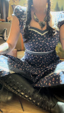 Load image into Gallery viewer, Darling Navy Blue Calico Gunne Sax Dress