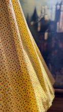 Load image into Gallery viewer, Sale~ 3 Piece Handmade Vintage Yellow Calico Dress Bonnet and Bag