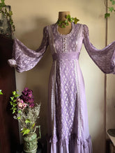 Load image into Gallery viewer, 1970's vintage Hand Dyed Purple Gunne Sax maxi dress