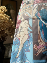 Load image into Gallery viewer, Mucha Print 1970’s Vintage Tie Bust Halter Dress