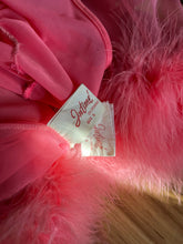 Load image into Gallery viewer, 1970’s Vintage Pink Chiffon and Marabou Peignoir Set by Intime of California