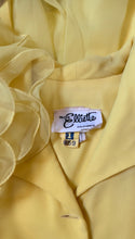 Load image into Gallery viewer, Sale~ 1960’s 1970’s Vintage Lemon Yellow Chiffon Dress by Miss Elliette of California