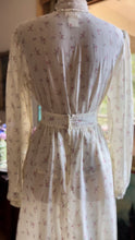 Load image into Gallery viewer, Sweet 1970’s vintage Ivory Floral voile Blouse and Skirt set by Gunne Sax
