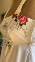 Load image into Gallery viewer, Embroidered 1970’s Vintage White Smocked Sundress by Young Edwardian