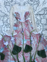 Load image into Gallery viewer, Authentic 1960’s Vintage Tropical Birds and Berries Print Black Label Gunne Sax Maxi Dress