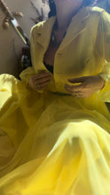 Load image into Gallery viewer, Sale~ 1960’s 1970’s Vintage Lemon Yellow Chiffon Dress by Miss Elliette of California