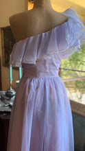 Load image into Gallery viewer, 1970’s Vintage Pale Purple Chiffon One Shoulder Prom Dress