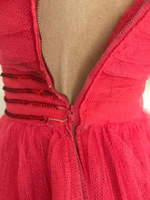 Load image into Gallery viewer, Gorgeous 1950’s vintage red tulle and sequin gown