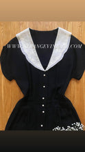 Load image into Gallery viewer, Cutie 1970’s Vintage Black Crepe Gunne Sax dress