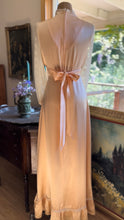 Load image into Gallery viewer, Stunning 1970’s Vintage Peach Liquid Satin and Lace Dress by Gunne Sax