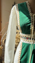 Load image into Gallery viewer, Sale~ 1970’s Vintage Medieval Green Velveteen Dress by JC Penney