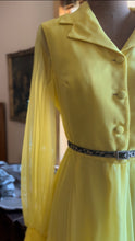 Load image into Gallery viewer, Sale~ 1960’s 1970’s Vintage Lemon Yellow Chiffon Dress by Miss Elliette of California