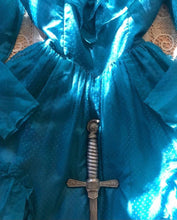 Load image into Gallery viewer, Authentic 1980’s vintage Teal Swiss Dot Chiffon Gunne Sax gown