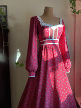 Load image into Gallery viewer, Strawberry Calico 1970's vintage Gunne Sax Maxi dress