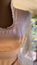 Load image into Gallery viewer, Stunning 1970’s Vintage Peach Liquid Satin and Lace Dress by Gunne Sax