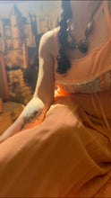 Load image into Gallery viewer, Sale~ 1970’s vintage Young Edwardian peach and cream crepe sundress