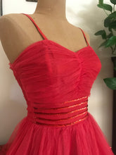 Load image into Gallery viewer, Gorgeous 1950’s vintage red tulle and sequin gown