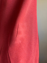 Load image into Gallery viewer, Incredible 1970’s Vintage Handmade Brick Red Satin Crepe and Antique Lace Maxi Dress