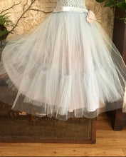 Load image into Gallery viewer, Darling 1950’s vintage birds egg blue tulle and lace gown