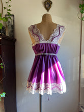 Load image into Gallery viewer, 1970’s Vintage Amethyst Purple Nylon Babydoll Chemise by Pride ‘N’ Joi of California