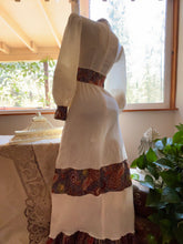 Load image into Gallery viewer, 1970’s vintage crepe and batik cotton dress by Vicky Vaughn