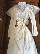 Load image into Gallery viewer, Authentic 1970’s Vintage Ivory Satin and Lace Gunne Sax Bridal dress