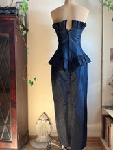Load image into Gallery viewer, Dramatic 1980’s Vintage Black Karan Okada Wiggle Dress