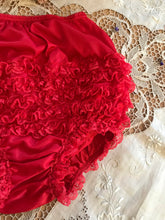 Load image into Gallery viewer, Darling 1970’s vintage red ruffle panties by Fantasia