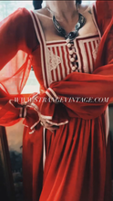 Load image into Gallery viewer, Rare Authentic 1970’s Vintage Rust Satin Rumak Dress