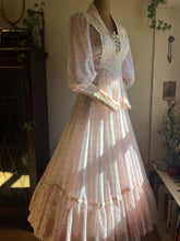 Load image into Gallery viewer, 1960’s Vintage Flocked Voile Gunne Sax Dress