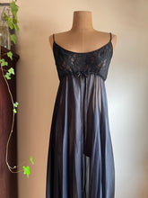 Load image into Gallery viewer, Authentic 1970’s vintage black nightgown by Lucie Ann for Claire Sandra