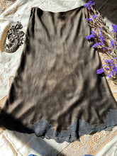 Load image into Gallery viewer, Amazing 1930’s Dark Chocolate Brown Silk Bias Cut Half Slip