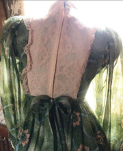 Load image into Gallery viewer, Sale~ 1970’s Vintage moss green Candi Jones maxi dress