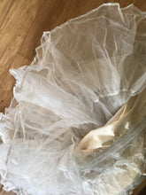 Load image into Gallery viewer, Dream 1980’s Vintage Pink Lace and Sequin Strapless Gown with matching armlets