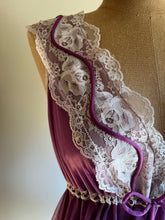 Load image into Gallery viewer, 1970’s Vintage Amethyst Purple Nylon Babydoll Chemise by Pride ‘N’ Joi of California