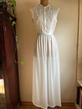Load image into Gallery viewer, 1950’s Vintage White Nylon and Eyelet Lace Nightgown by Carters