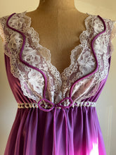 Load image into Gallery viewer, 1970’s Vintage Amethyst Purple Nylon Babydoll Chemise by Pride ‘N’ Joi of California