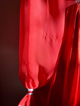 Load image into Gallery viewer, Rare Authentic 1970’s Vintage Rust Satin Rumak Dress